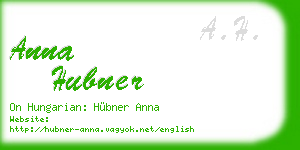 anna hubner business card