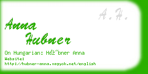 anna hubner business card